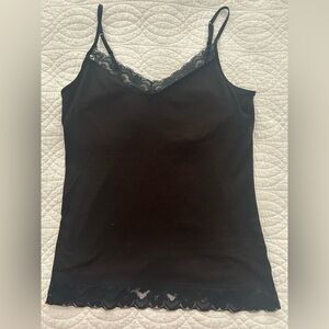 NWNT No Boundaries Black Cami Lace Trimmed Tank with Adjustable Straps